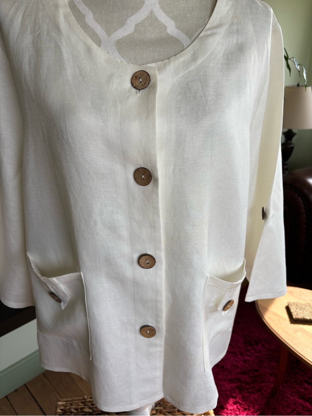 Button-Front Jacket with Patch Pockets - Picture 2 of 5